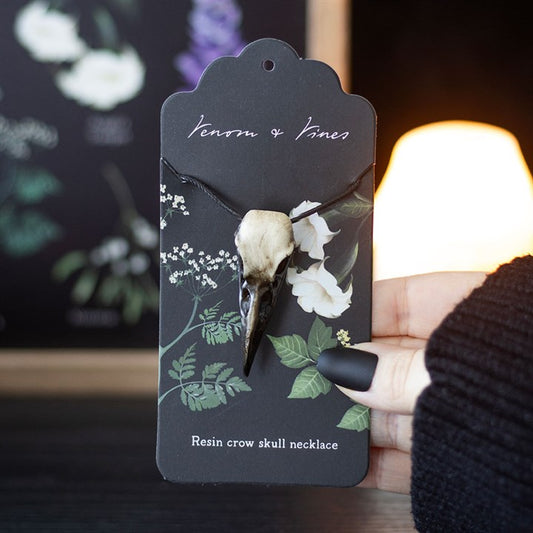 Resin Crow Skull Necklace