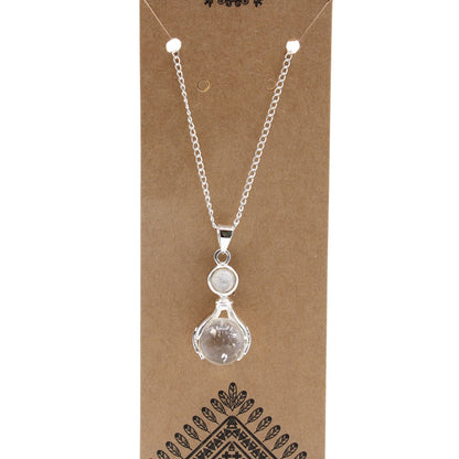 Gemstone Healing Hands Pendant - Rock Quartz