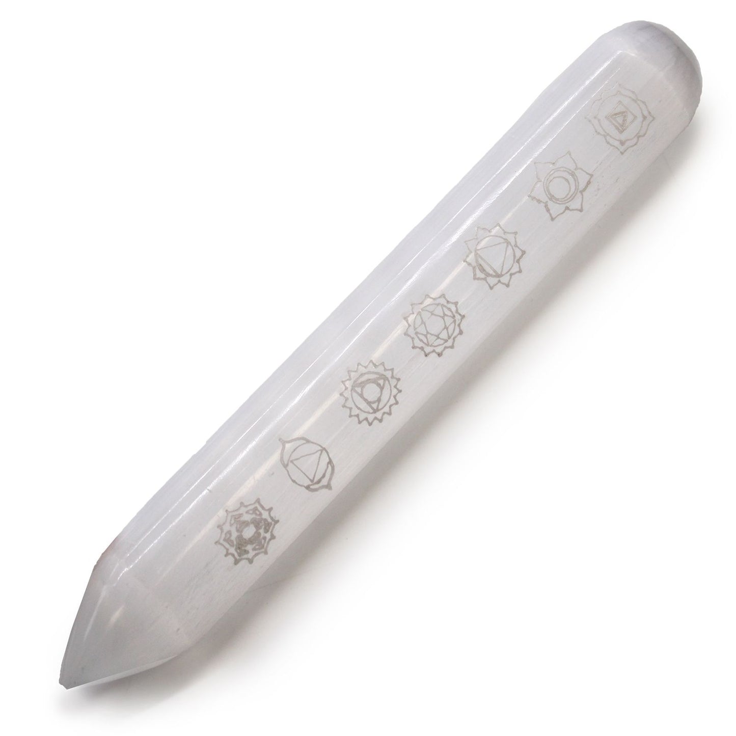 Selenite Wand (16 cm) — 7 Chakra Alignment