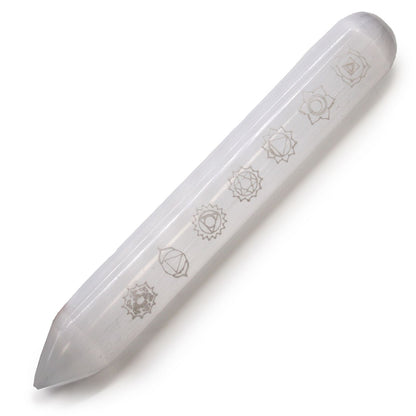Selenite Wand (16 cm) — 7 Chakra Alignment