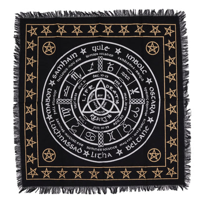Esoteric Fringed Altar Cloth — Life, Death, Rebirth