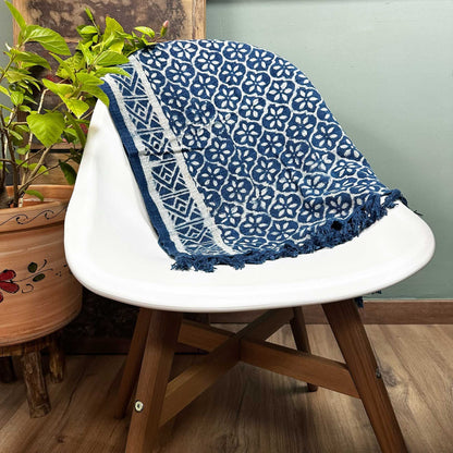Handmade Indigo Runner — Madjid Tiles (170 × 60 cm)