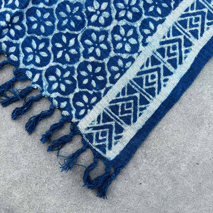 Handmade Indigo Runner — Madjid Tiles (170 × 60 cm)