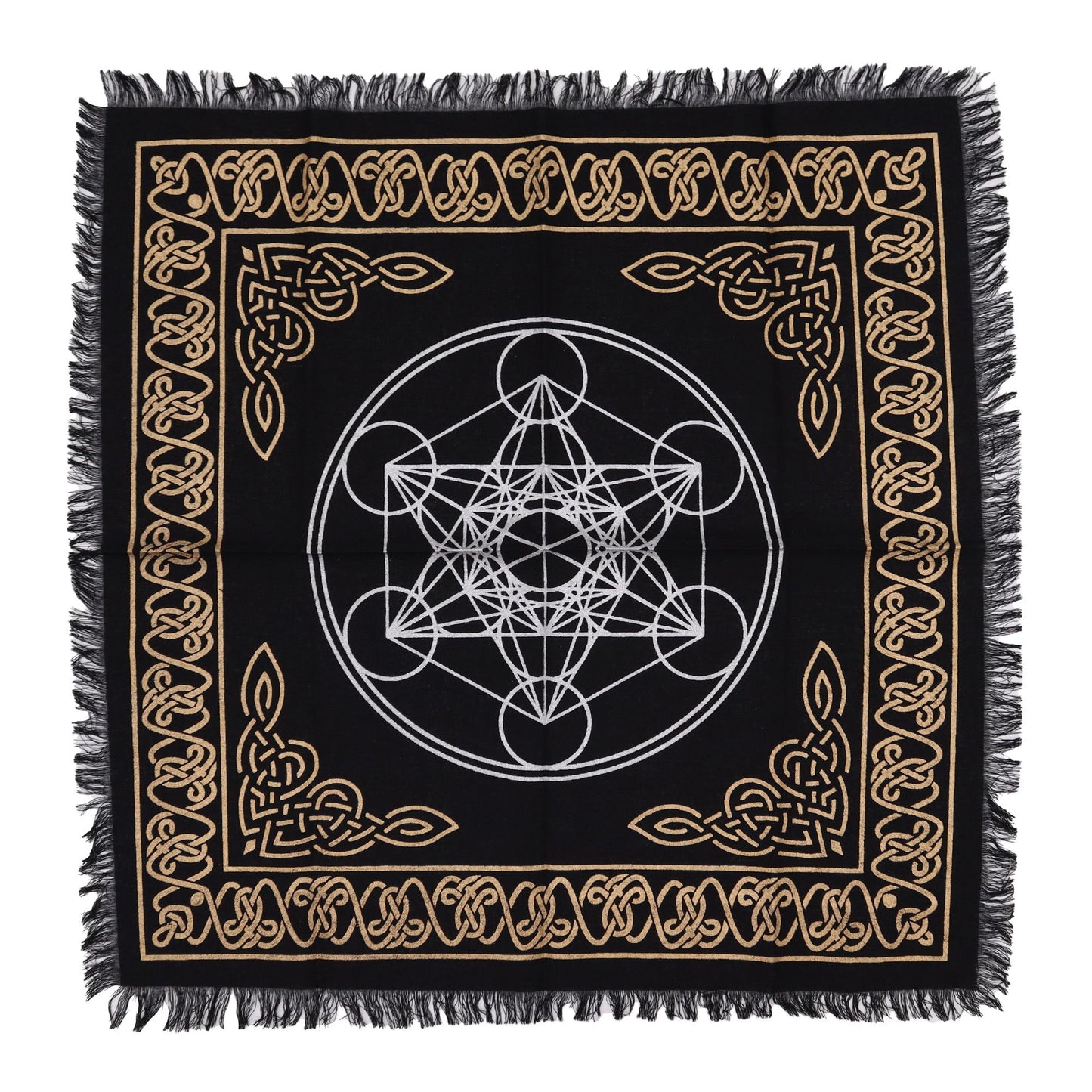 Esoteric Fringed Altar Cloth — Chakra Chart