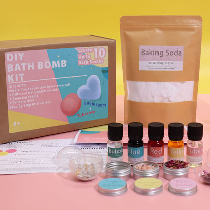 DIY Bath Bomb Kit (Rose & Bubblegum) — Create Your Own
