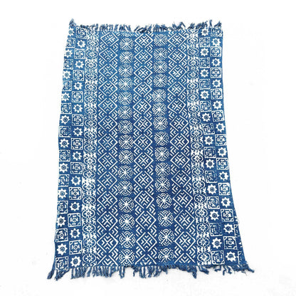Handmade Indigo Throw — Desi Stripes (170 × 120 cm