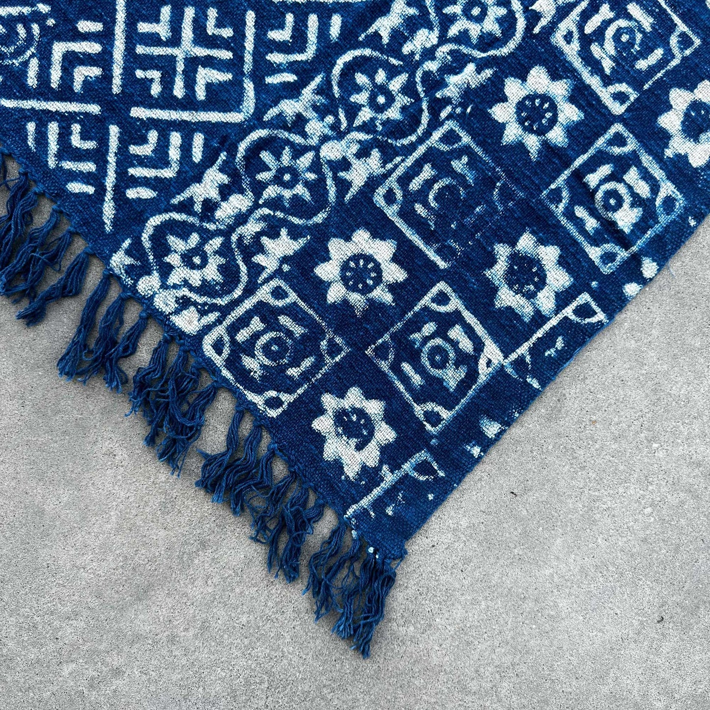Handmade Indigo Throw — Desi Stripes (170 × 120 cm
