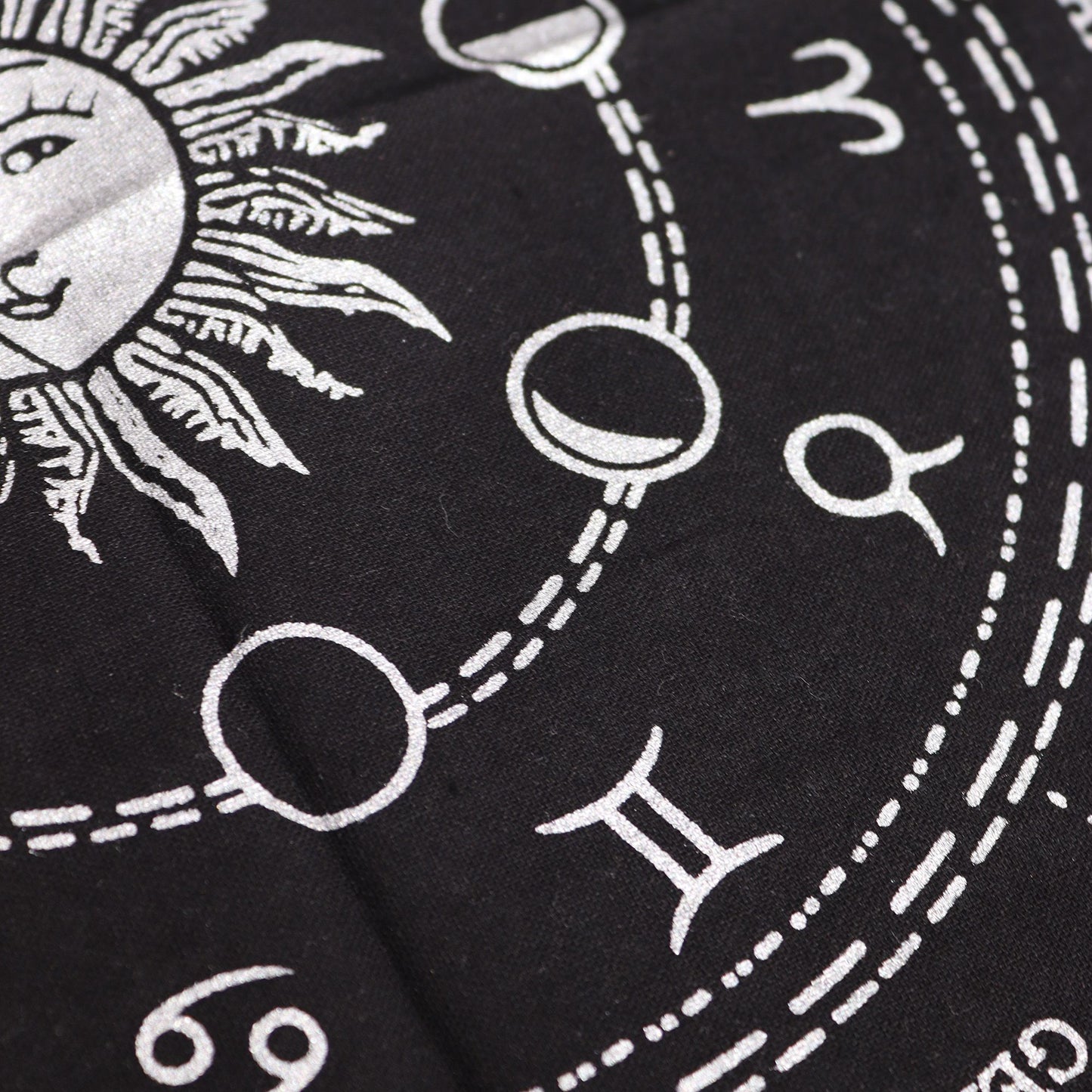 Esoteric Fringed Altar Cloth — Horoscope Wheel