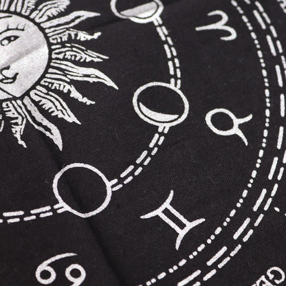 Esoteric Fringed Altar Cloth — Horoscope Wheel