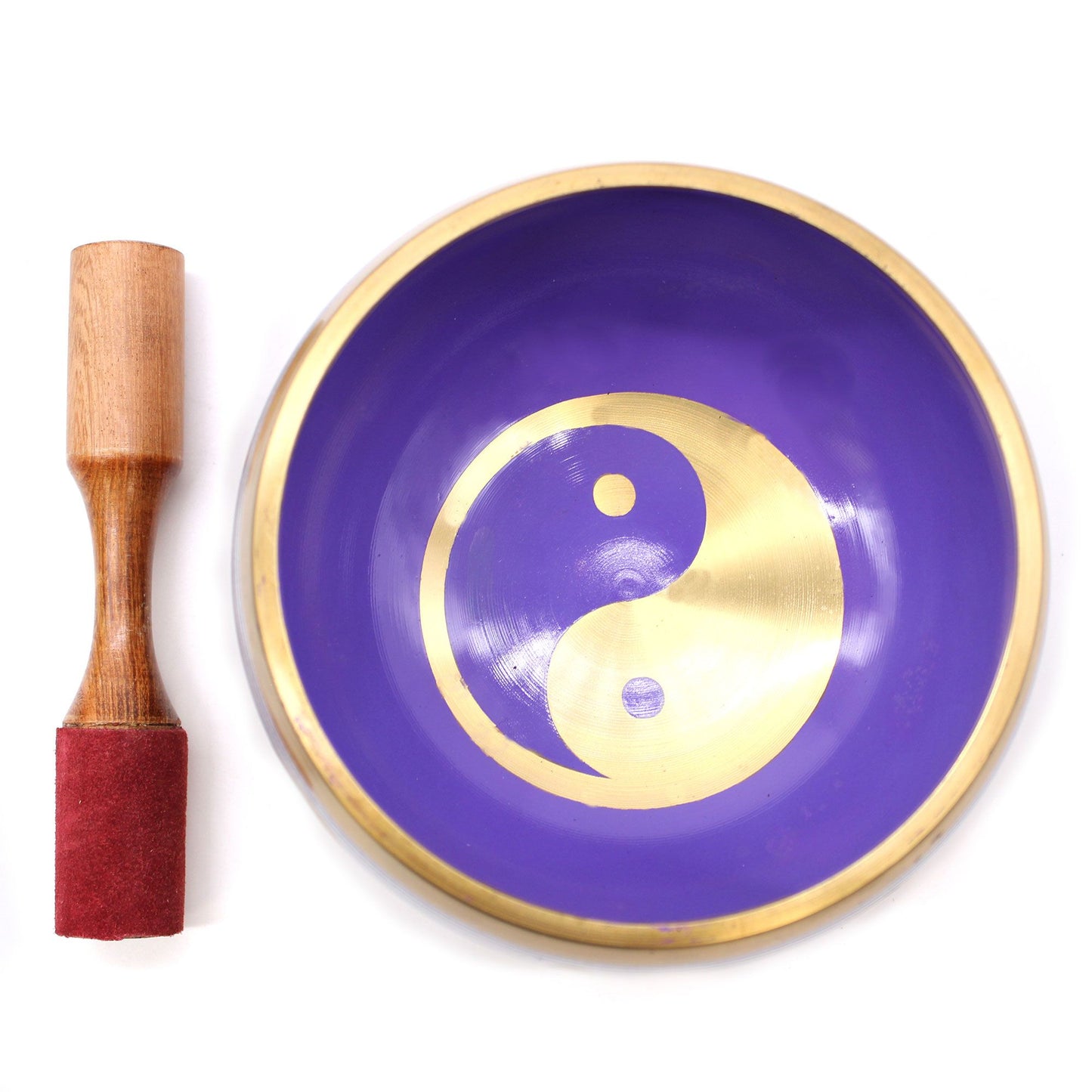 Large Yin & Yang Singing Bowl Set — White & Purple