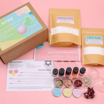 DIY Bath Bomb Kit (Pink Lemonade & Citrus Blast) — Create Your Own