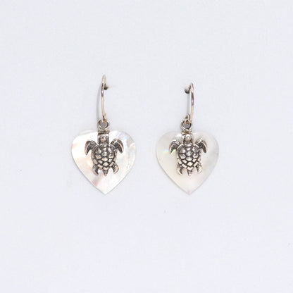 Shell & Silver Earrings - Sea Turtle - MOP