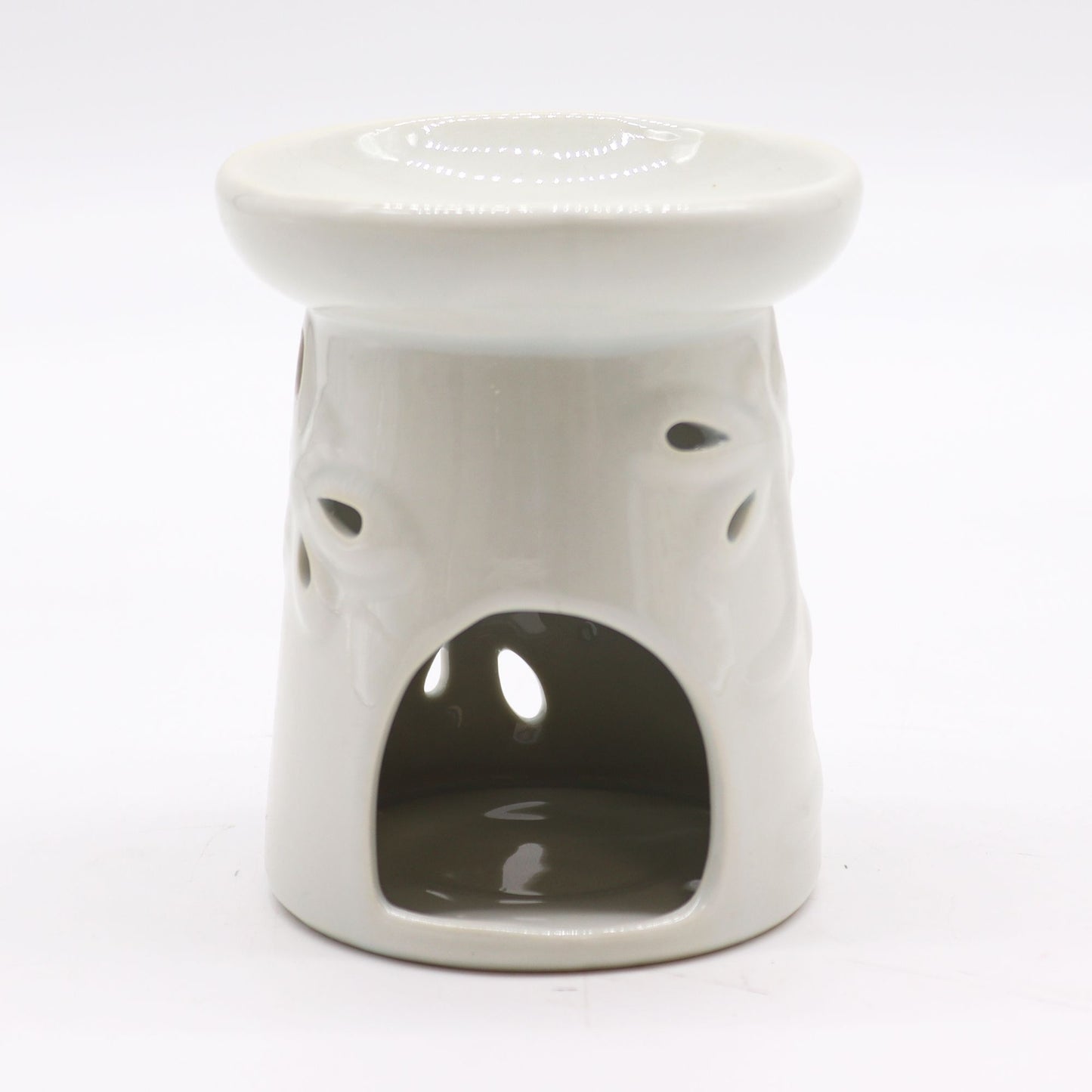 Ceramic Oil Burner — White Dragonfly Glow