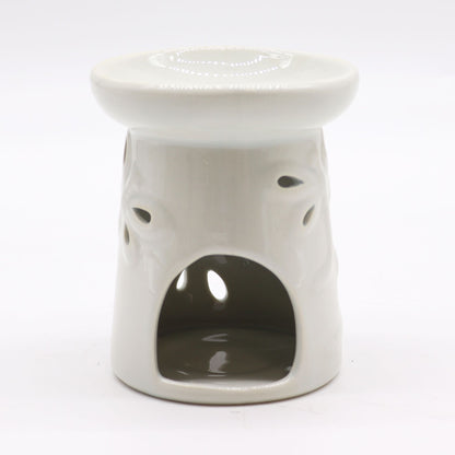 Ceramic Oil Burner — White Dragonfly Glow