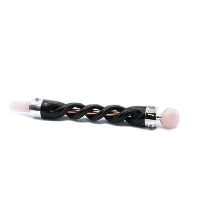 Spiral Healing Wand — Copper Pipe & Rose Quartz