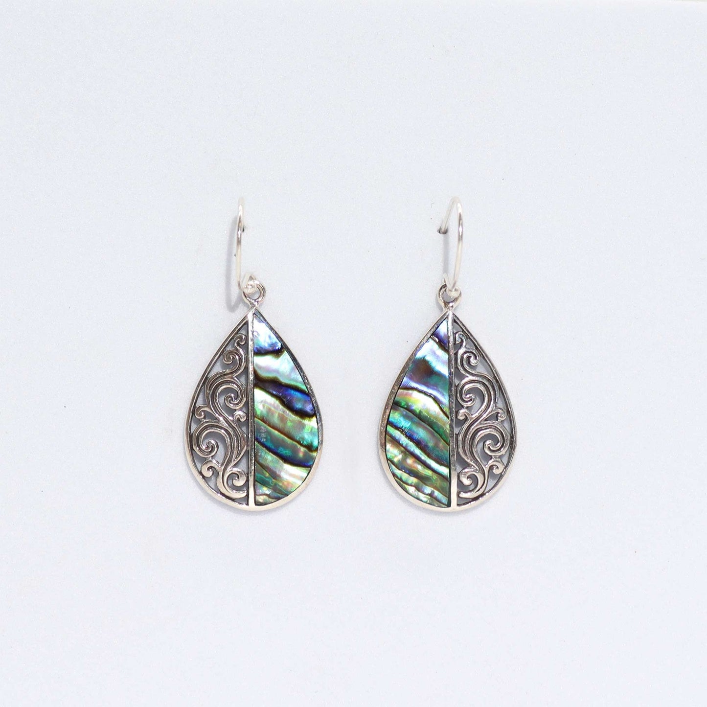 Shell & Silver Earrings - Teardrop- Abalone