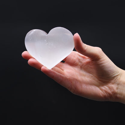 Selenite Heart (6.5 cm) — Moonlit Compassion