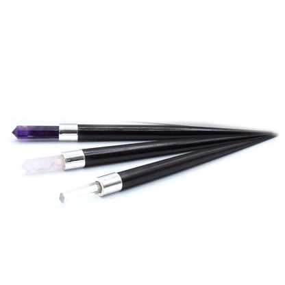 Simple Pointed Healing Wands — Set of 3 (Rose Quartz, Rock Crystal & Amethyst)