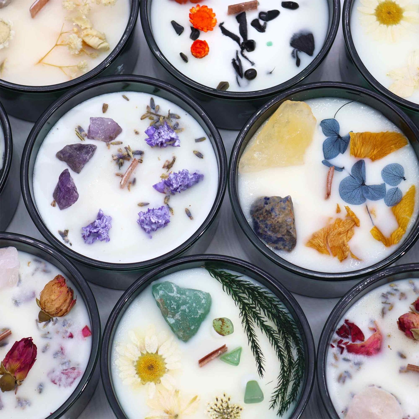 Hop Hare Crystal Magic Flower Candle — The Magician (Jade & Enchanted Mint)