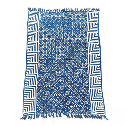 Handmade Indigo Throw — Kasba Tiles (170 × 120 cm