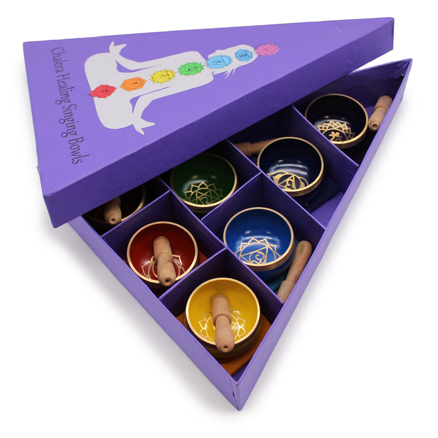 Chakra Pyramid Singing Bowl Gift Set — 7 Bowls for Chakra Healing