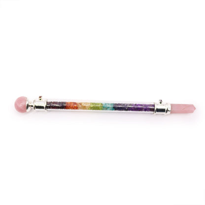 7 Chakra Crystal Healing Wand — Rose Quartz