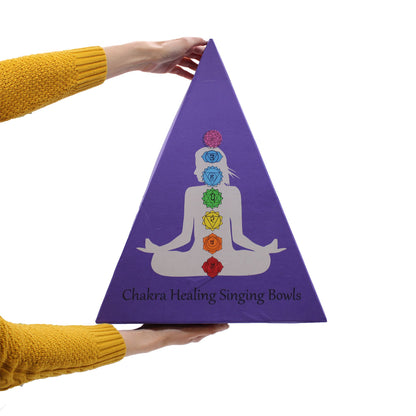 Chakra Pyramid Singing Bowl Gift Set — 7 Bowls for Chakra Healing