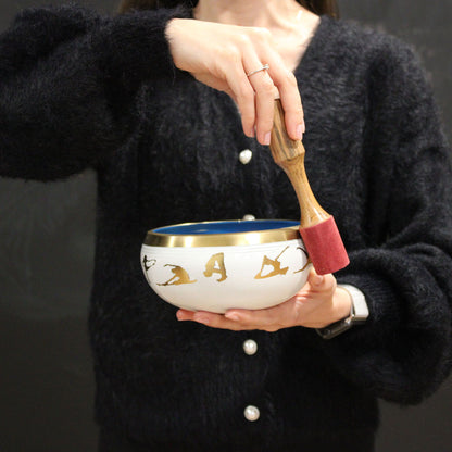 Large Yin & Yang Singing Bowl Set — White & Purple