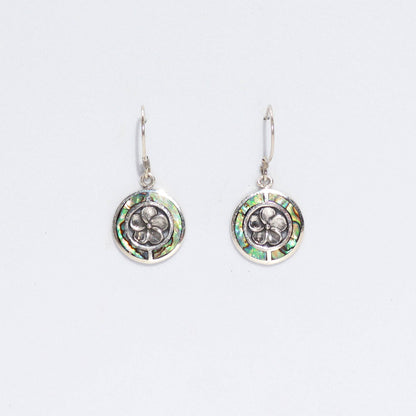 Shell & Silver Earrings - Frangipani - Abalone