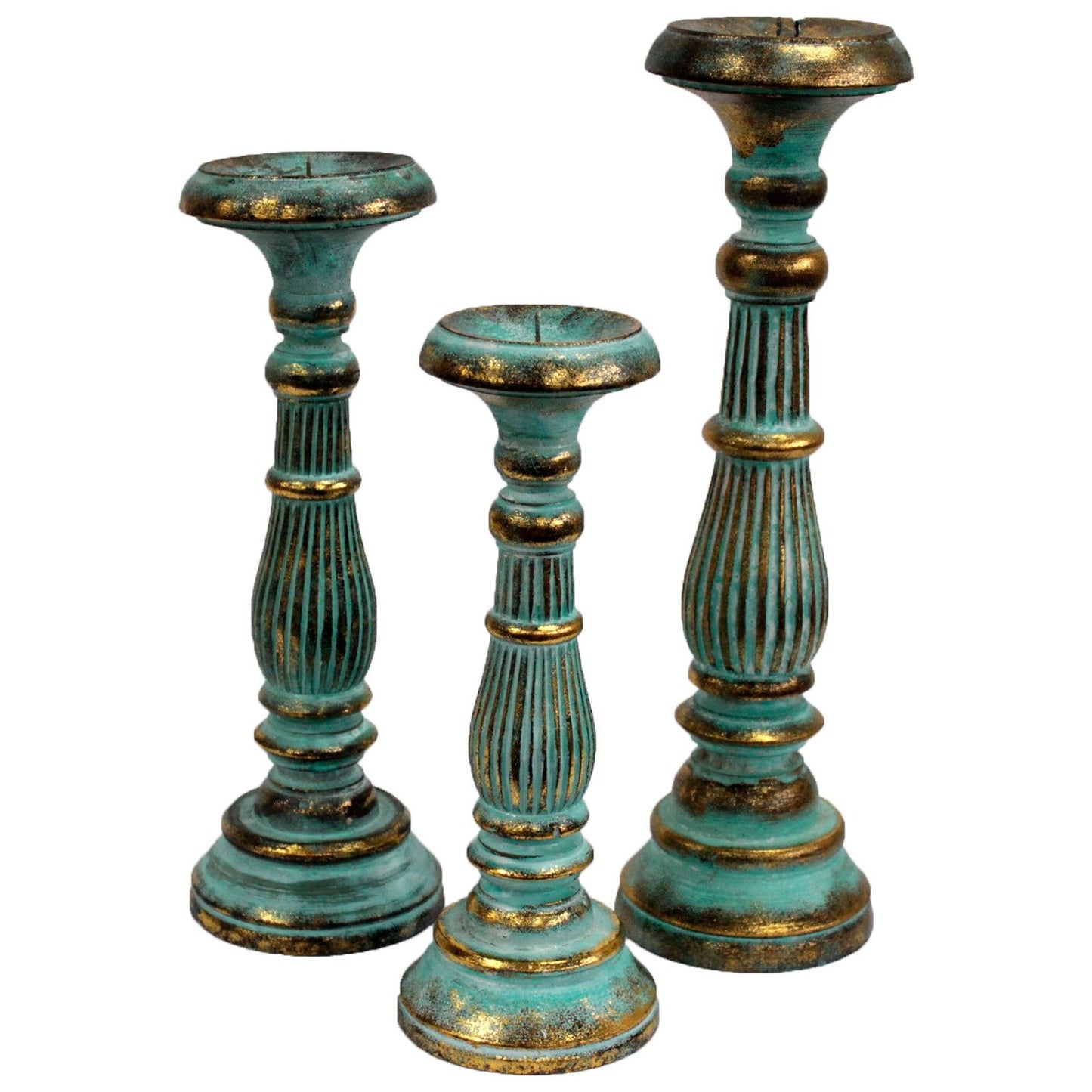 Small Candle Stand – Turquoise Gold