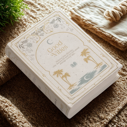 Good Vibes Secret Book Storage Box — White & Gold