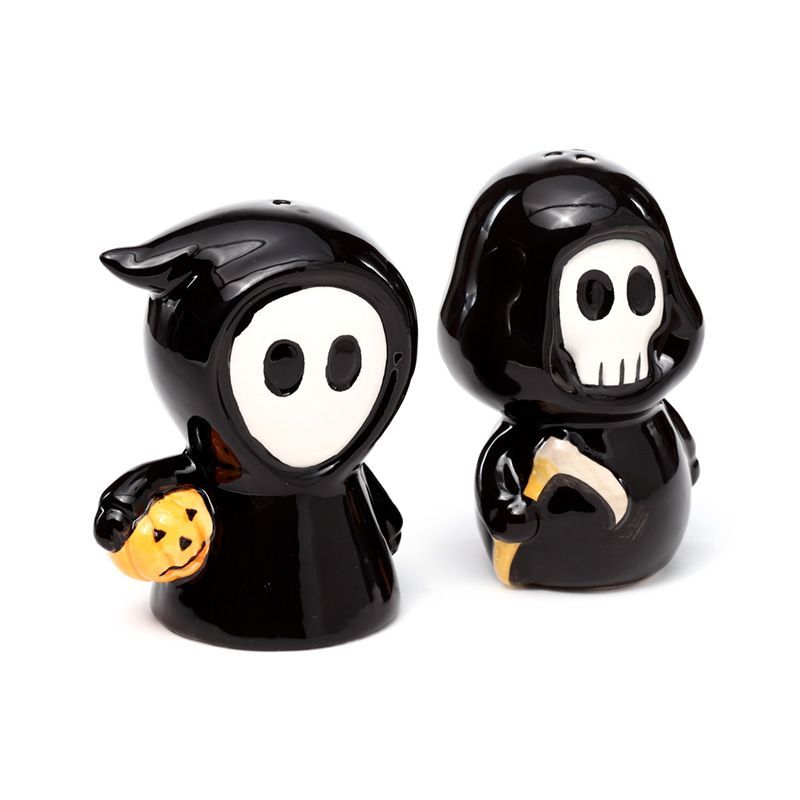 Skull Boy & Ghost Boy Salt + Pepper Shaker Set